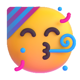 Partying face emoji